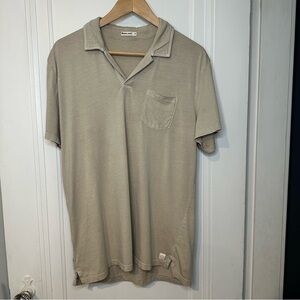 Marine Layer Men's Polo Shirt in Beige